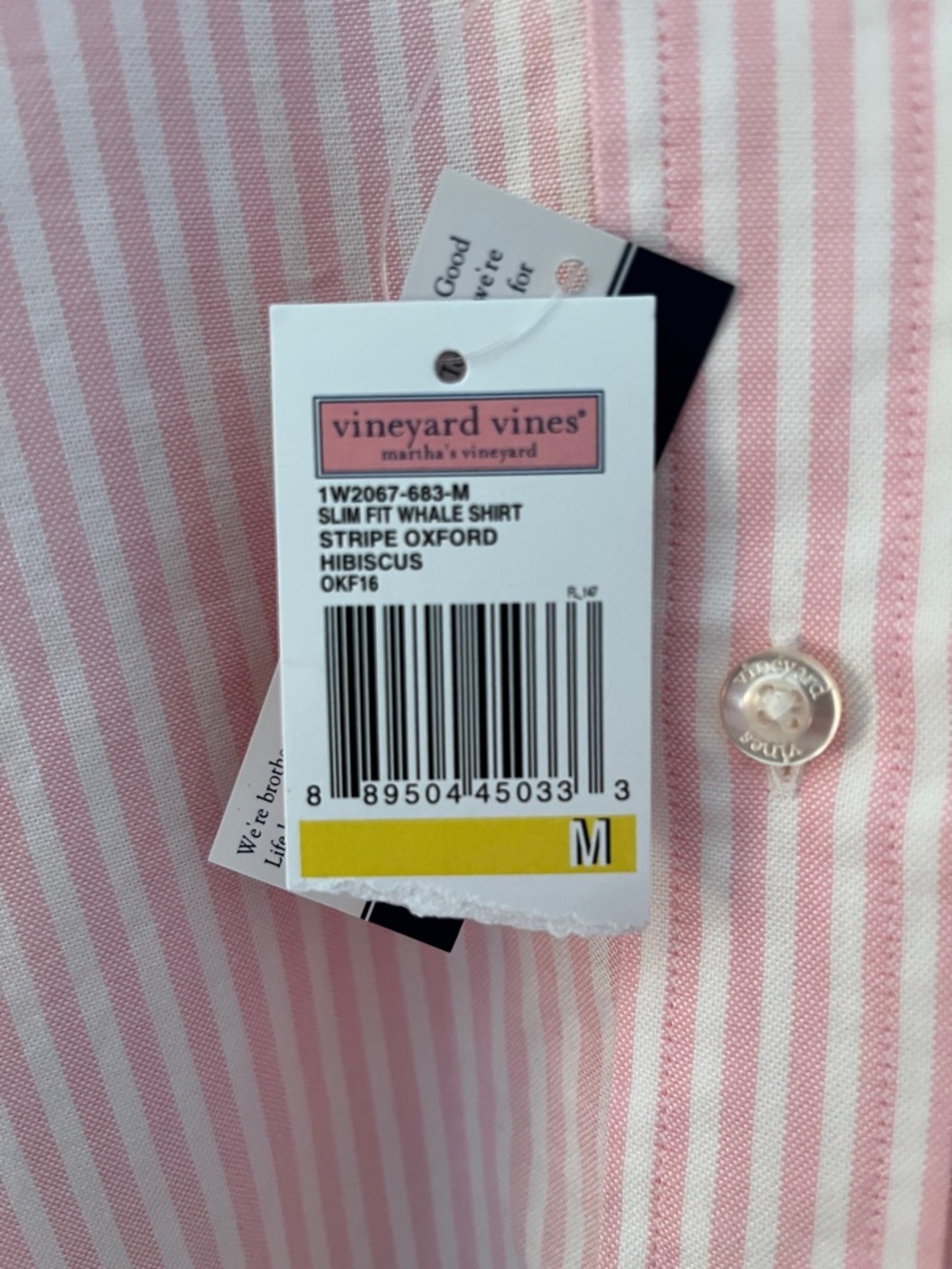Vineyard Vines Pink & White Striped Button-Down Shirt - Picture 6 of 6